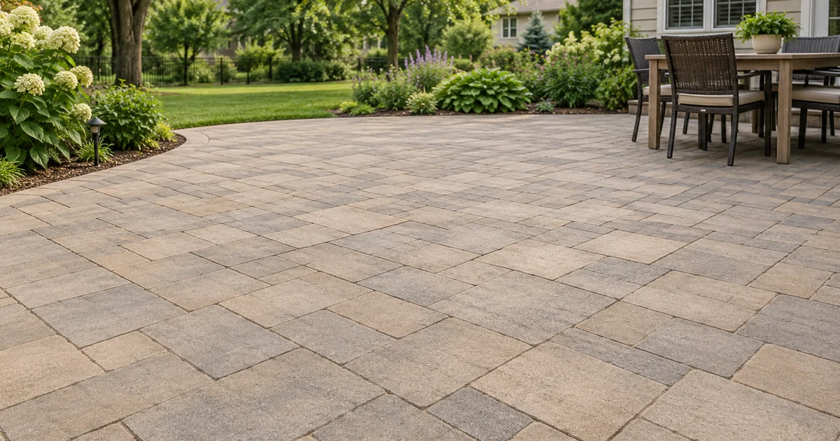 Paver patio with a natural matte appearance